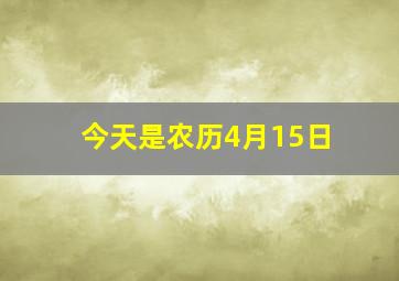 今天是农历4月15日