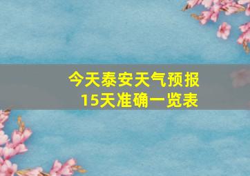 今天泰安天气预报15天准确一览表