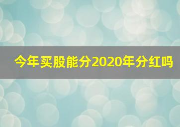 今年买股能分2020年分红吗