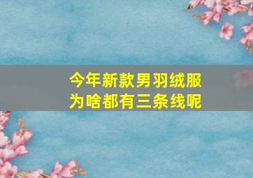 今年新款男羽绒服为啥都有三条线呢