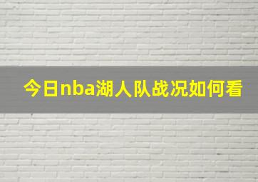 今日nba湖人队战况如何看