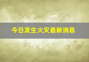 今日发生火灾最新消息