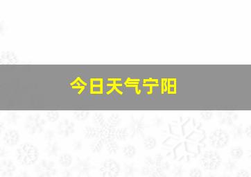 今日天气宁阳