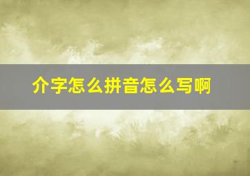 介字怎么拼音怎么写啊