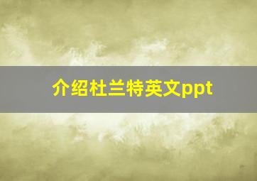 介绍杜兰特英文ppt