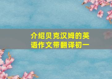 介绍贝克汉姆的英语作文带翻译初一