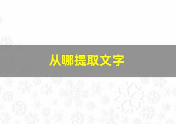 从哪提取文字