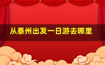 从泰州出发一日游去哪里