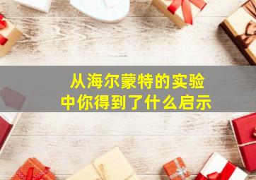 从海尔蒙特的实验中你得到了什么启示