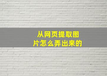 从网页提取图片怎么弄出来的