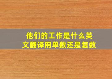 他们的工作是什么英文翻译用单数还是复数