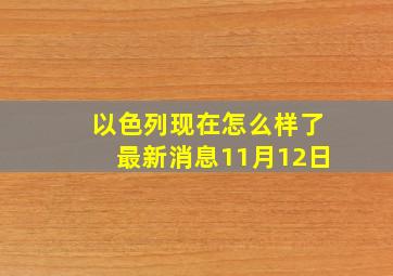 以色列现在怎么样了最新消息11月12日