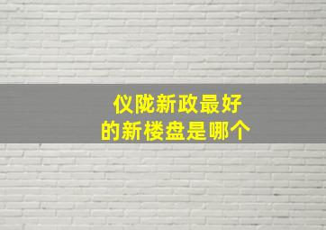 仪陇新政最好的新楼盘是哪个