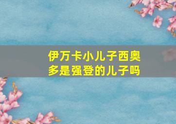 伊万卡小儿子西奥多是强登的儿子吗