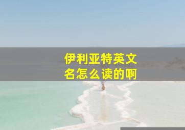 伊利亚特英文名怎么读的啊