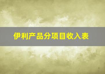 伊利产品分项目收入表