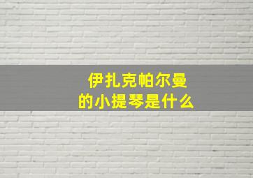 伊扎克帕尔曼的小提琴是什么