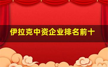 伊拉克中资企业排名前十