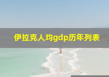 伊拉克人均gdp历年列表