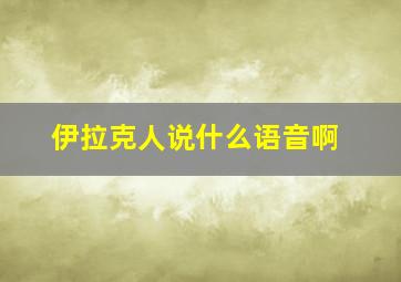 伊拉克人说什么语音啊