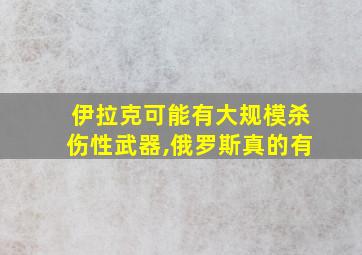 伊拉克可能有大规模杀伤性武器,俄罗斯真的有