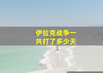 伊拉克战争一共打了多少天