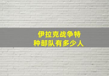 伊拉克战争特种部队有多少人