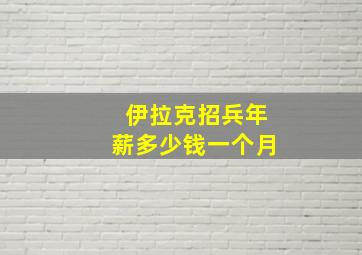 伊拉克招兵年薪多少钱一个月