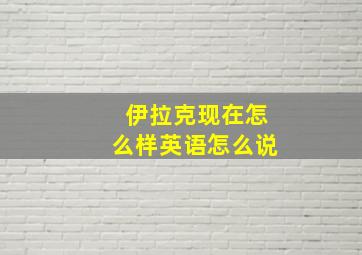 伊拉克现在怎么样英语怎么说