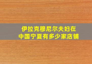 伊拉克穆尼尔夫妇在中国宁夏有多少家店铺