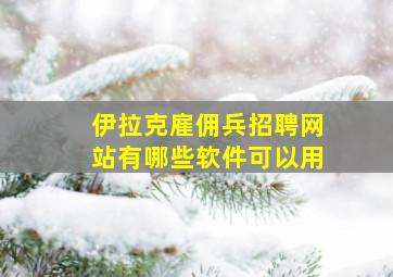 伊拉克雇佣兵招聘网站有哪些软件可以用