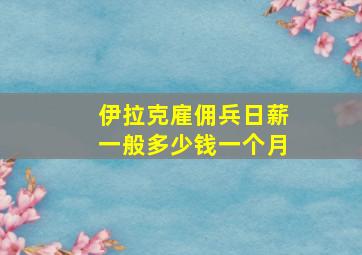 伊拉克雇佣兵日薪一般多少钱一个月