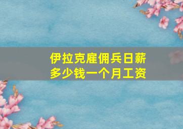 伊拉克雇佣兵日薪多少钱一个月工资