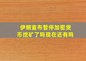 伊朗宣布暂停加密货币挖矿了吗现在还有吗