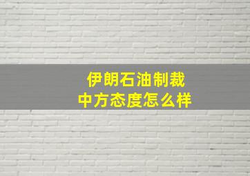 伊朗石油制裁中方态度怎么样