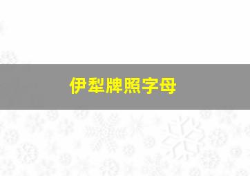 伊犁牌照字母