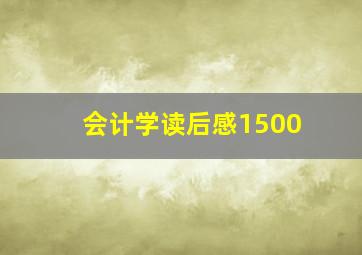 会计学读后感1500