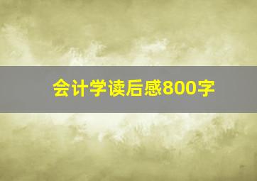 会计学读后感800字