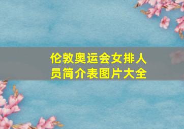 伦敦奥运会女排人员简介表图片大全