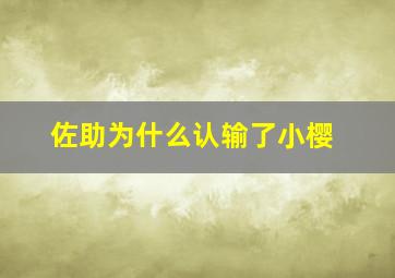 佐助为什么认输了小樱