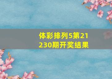 体彩排列5第21230期开奖结果