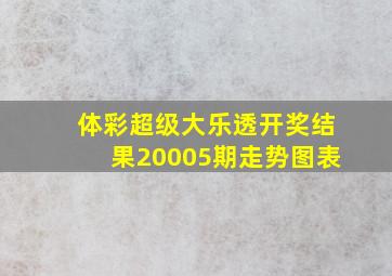 体彩超级大乐透开奖结果20005期走势图表