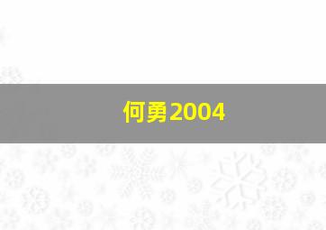 何勇2004