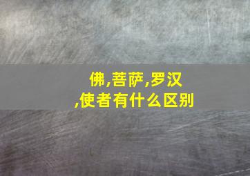 佛,菩萨,罗汉,使者有什么区别