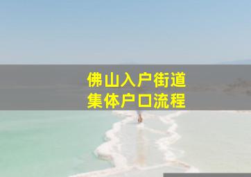 佛山入户街道集体户口流程