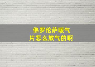 佛罗伦萨暖气片怎么放气的啊