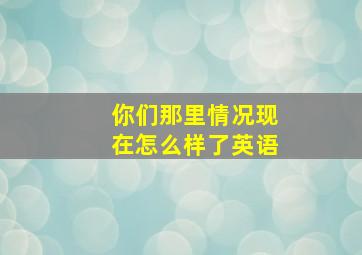 你们那里情况现在怎么样了英语