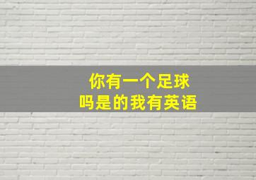 你有一个足球吗是的我有英语