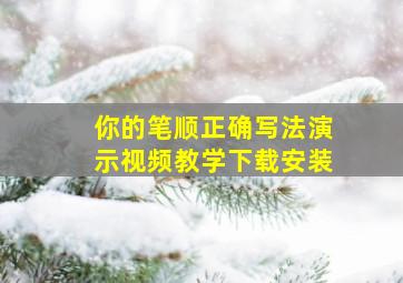 你的笔顺正确写法演示视频教学下载安装