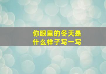 你眼里的冬天是什么样子写一写